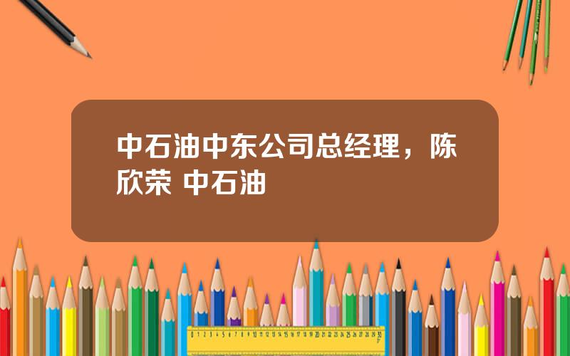 中石油中东公司总经理，陈欣荣 中石油